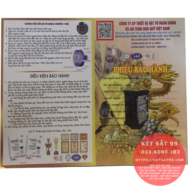 Két sắt Welko KCC200 khóa cơ đổi mã