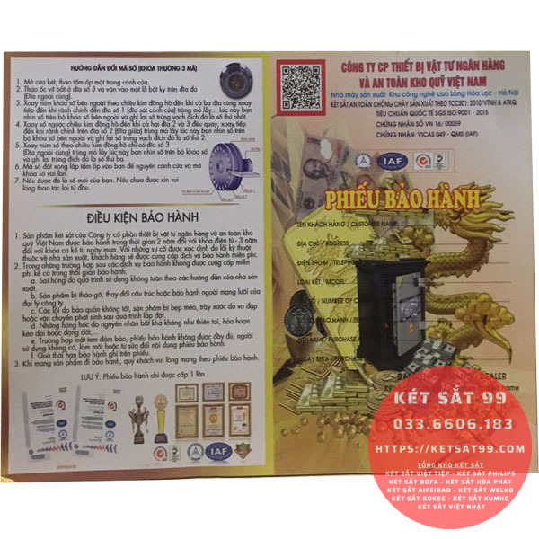 Két sắt Welko KCC200 khóa vân tay