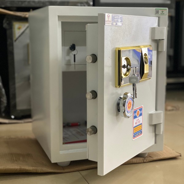 Két sắt việt tiệp K100 trắng Khóa vân tay