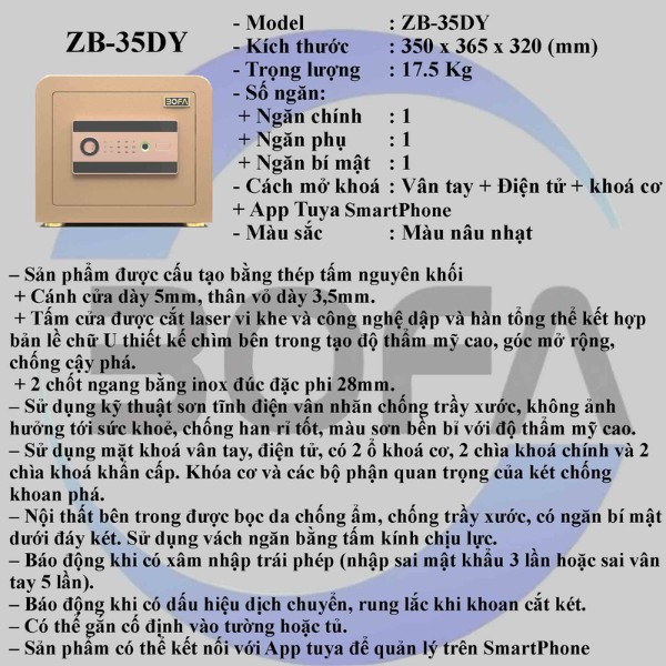 Két sắt Bofa model ZB-35DY