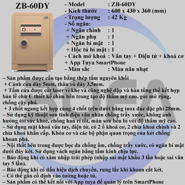 Két sắt Bofa model ZB-60DY