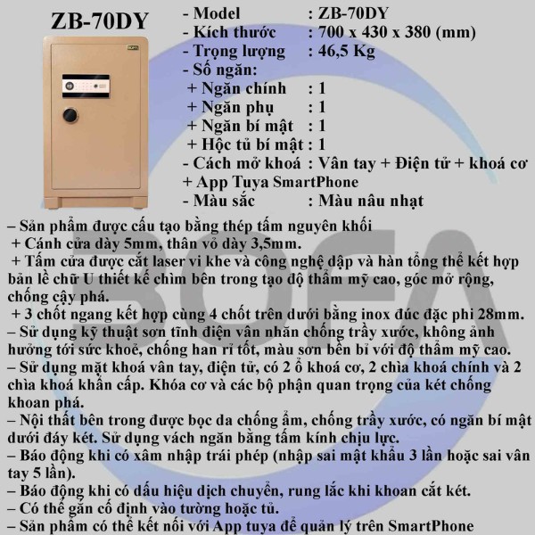 Két sắt Bofa model ZB-70DY